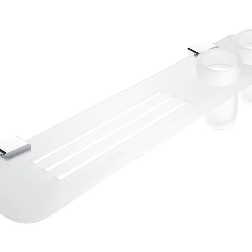 Shelf with glasses for toothbrushes