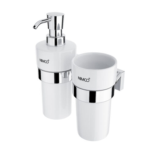 Dispenser with cup, pump plastic