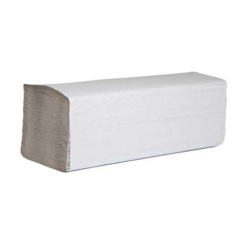 Ručník papírový skládaný V, 1vrstvý, recykl, 25 x 23 cm, 5 000 ks, šedý