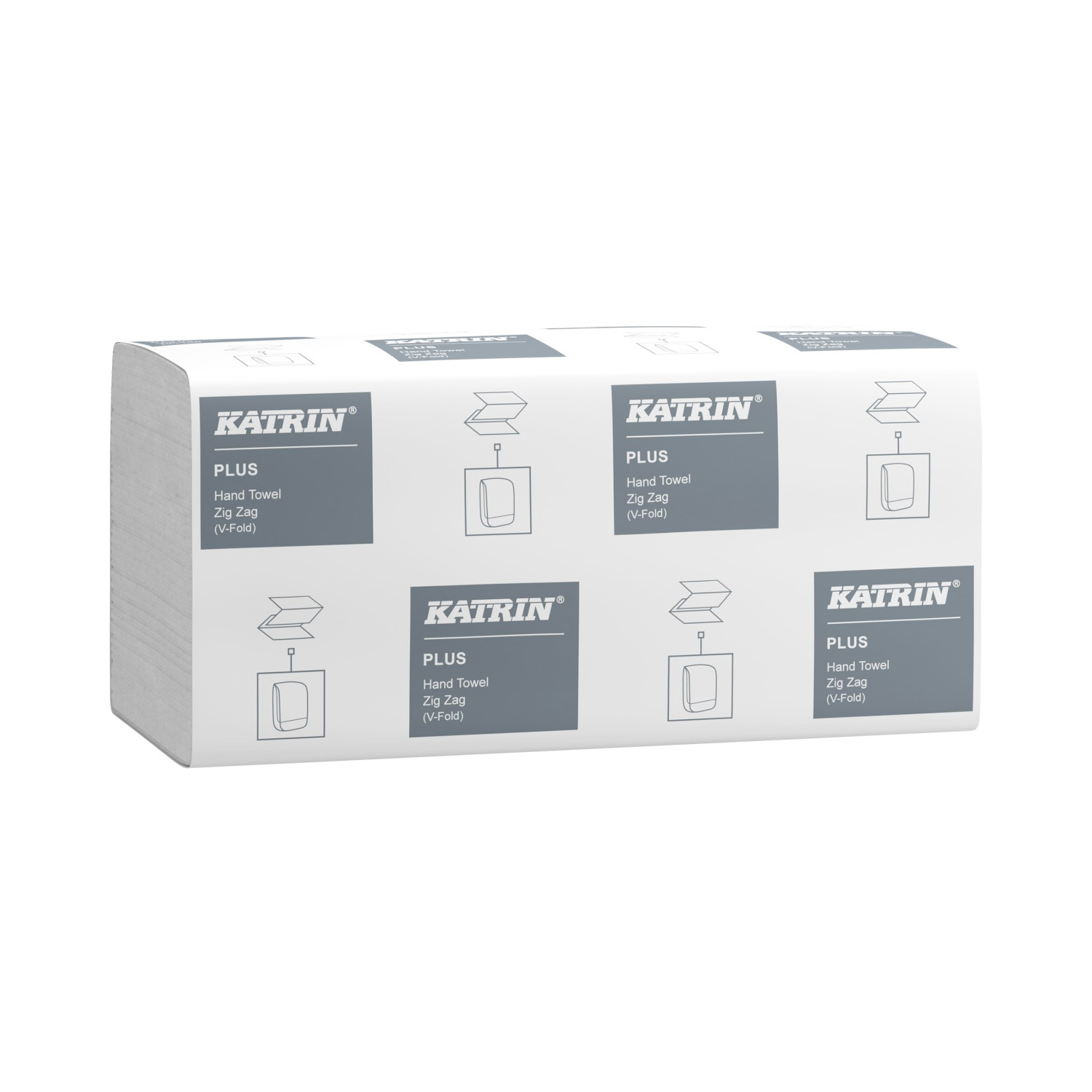 Ručník papírový skládaný Z-Z Katrin Plus, 1vrstvý, celulóza, 22,9 x 21,3 cm, 4 000 ks, bílý
