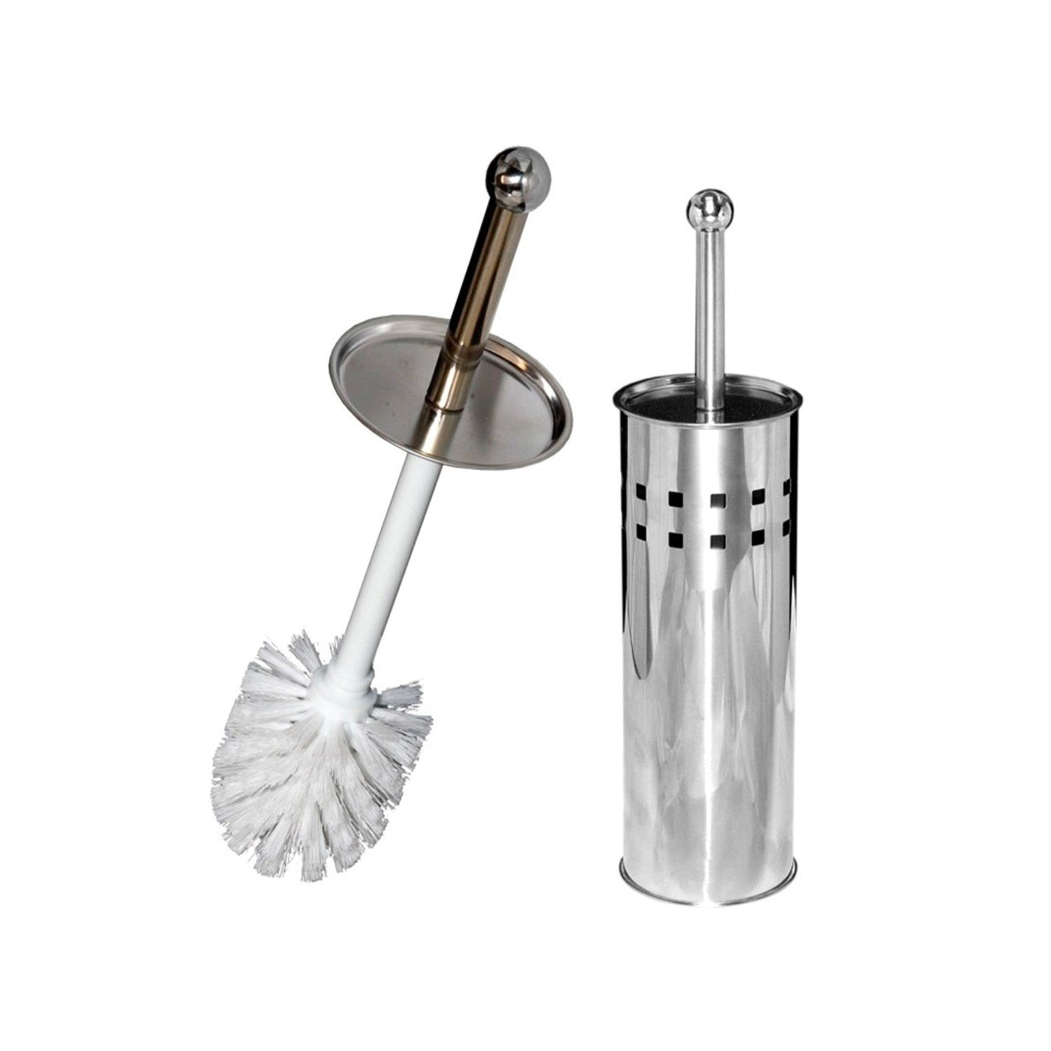 Souprava WC Deluxe, kartáč se stojanem, nerez