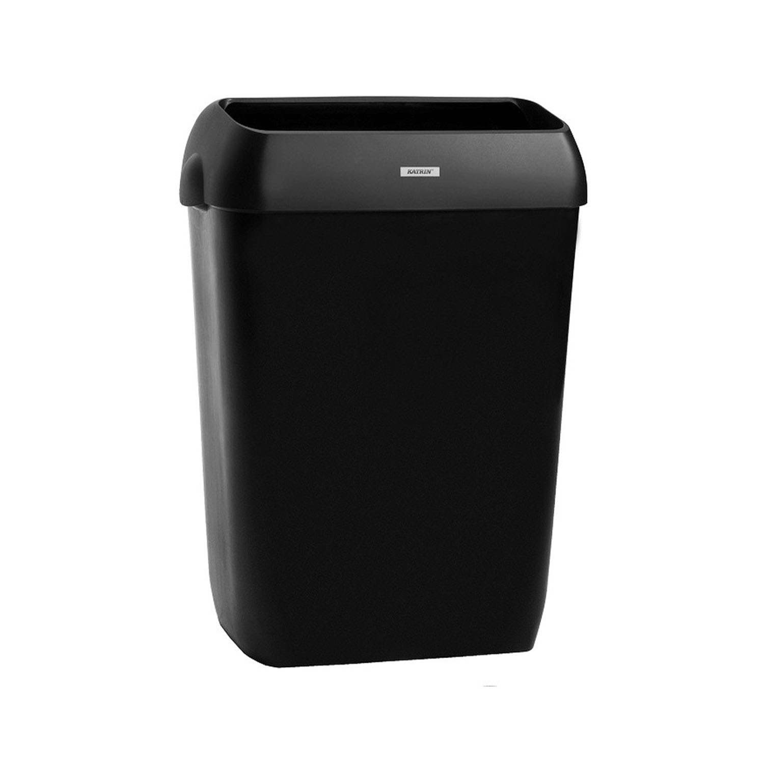 Koš odpadkový Katrin Inclusiv, s částečným krytem, plastový, 50 l, černý
