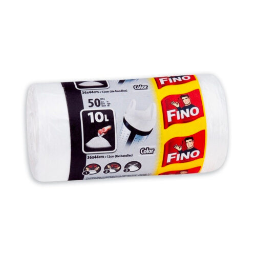 Sáček na odpad Fino, 36 x 44 cm, 10 l, 7 mikronů, zatahovací, 50 ks, bílý