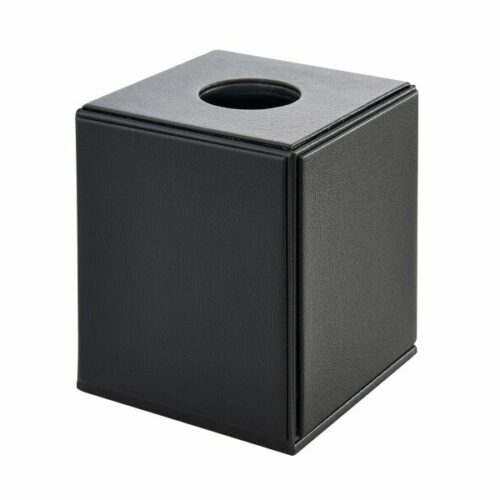 Handkerchief dispenser Corby Highland cubic, black PU leather