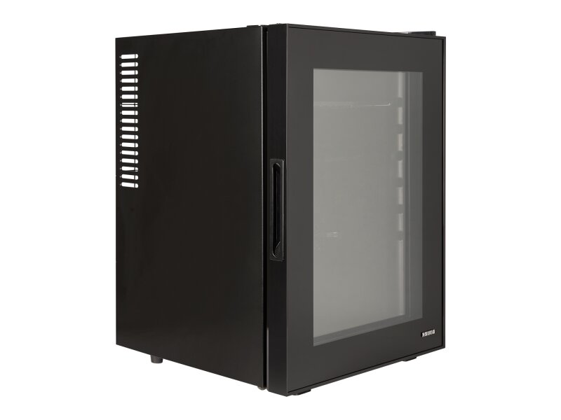 Minibar Corby Eton 40 L se skleněnými dveřmi, černý (červený interiér)