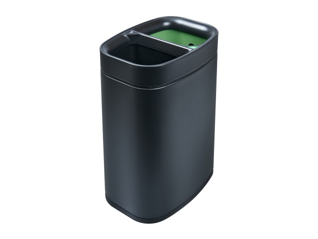 Recyklační koš Corby Newport, 2 přihrádky, černý