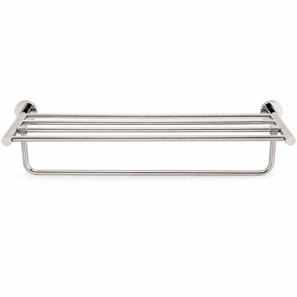 Držák na ručníky s poličkou Corby Harrogate - leštěná ocel