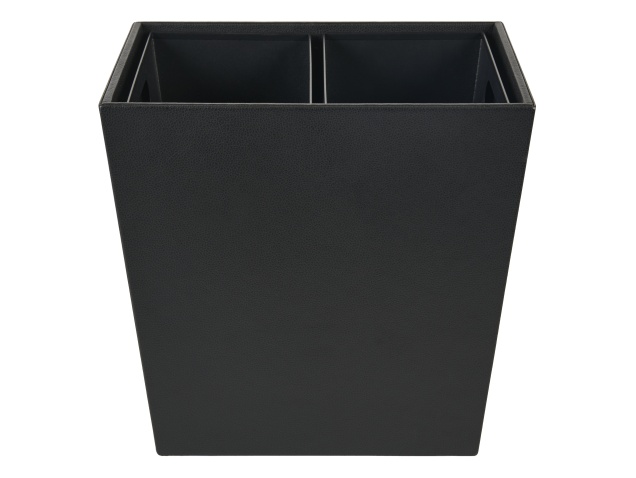 Dvojitý recyklační koš Corby Highland v PU kůži - černý