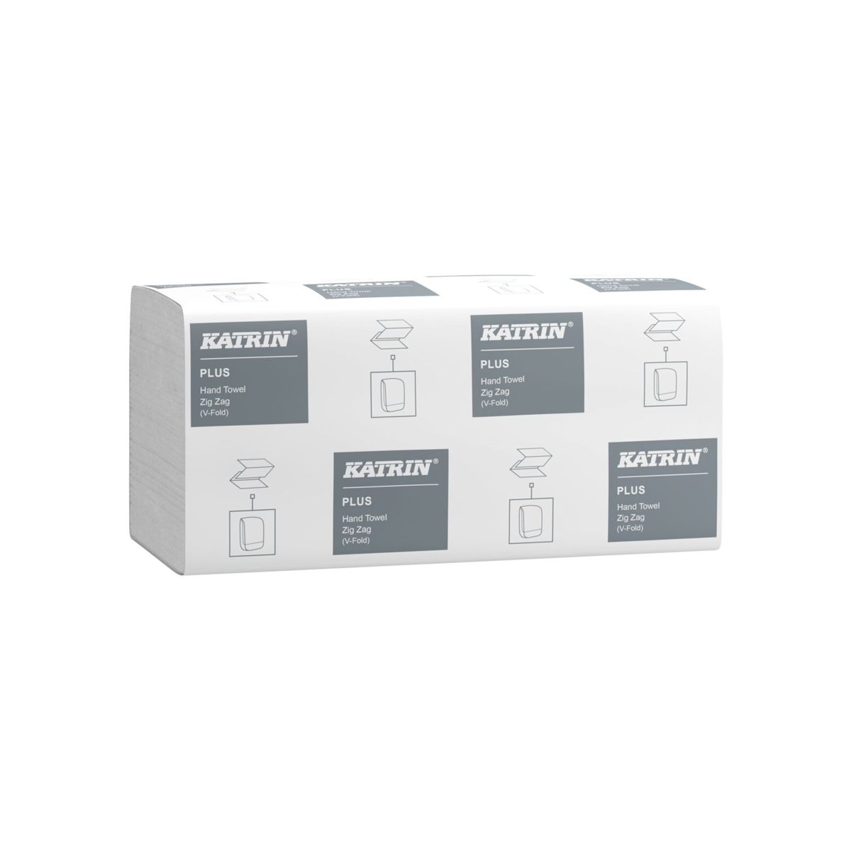 Ručník papírový skládaný Z-Z Katrin Plus Handy Pack, 1vrstvý, celulóza, 20,7 x 23 cm, 6 000 ks, bílý